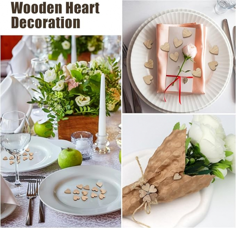 Mini Inimioare din lemn pentru activitati crafts,natur,1x1cm,100 bucati [2]