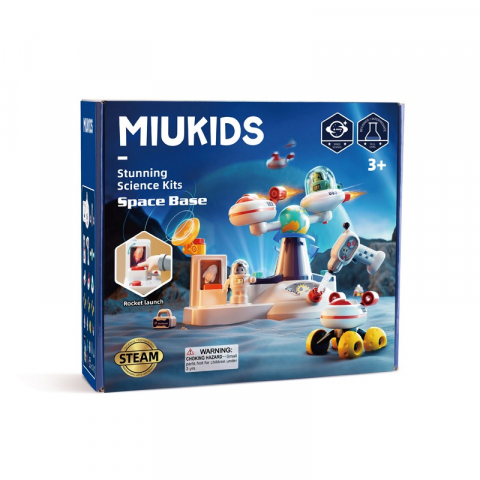 Jocuri si Jucarii Educative - Set de joaca Baza spatiala Miukids cu 2 astronauti si accesorii incluse
