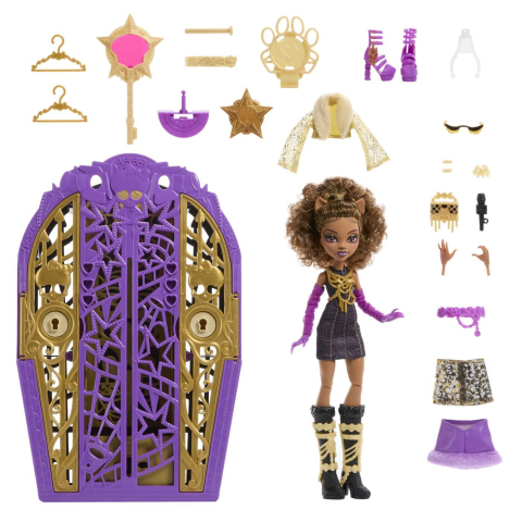 MONSTER HIGH PAPUSA CLAWDEEN WOLF CU DULAP REVELATOR SI ACCESORII [1]