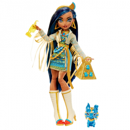 Monster High Papusa Cleo Denile Cu Animalut Si Accesorii [1]