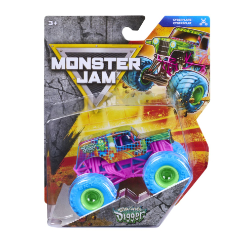 Vehicule și mașinuțe - MONSTER JAM CYBERFLARE MASINUTA METALICA SON UVA DIGGER SCARA 1 LA 64