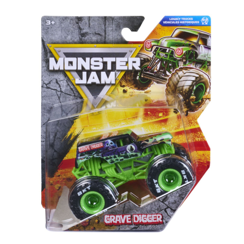 Vehicule și mașinuțe - MONSTER JAM LEGACY TRUCKS MASINUTA METALICA GRAVE DIGGER SCARA 1 LA 64