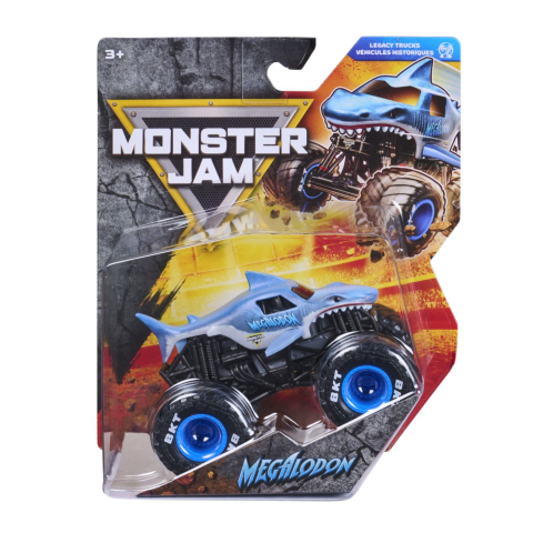 Vehicule și mașinuțe - MONSTER JAM LEGACY TRUCKS MASINUTA METALICA MEGALODON SCARA 1 LA 64