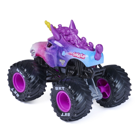 MONSTER JAM LEGACY TRUCKS MASINUTA METALICA SPARKLE SMASH SCARA 1 LA 64 [2]
