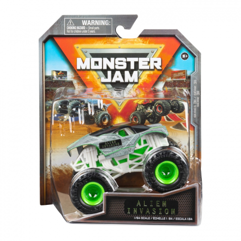 Jocuri si articole copii - Monster Jam Masinuta Metalica Alien Invasion Scara 1 La 64