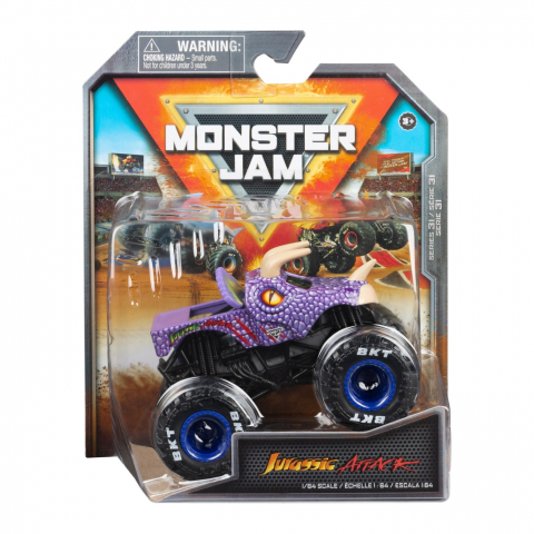 Jocuri si articole copii - Monster Jam Masinuta Metalica Jurassic Attack Scara 1 La 64