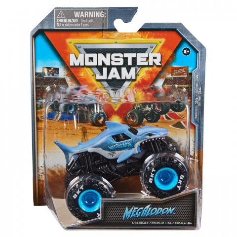 Jocuri si articole copii - MONSTER JAM MASINUTA METALICA MEGALODON SCARA 1 LA 64