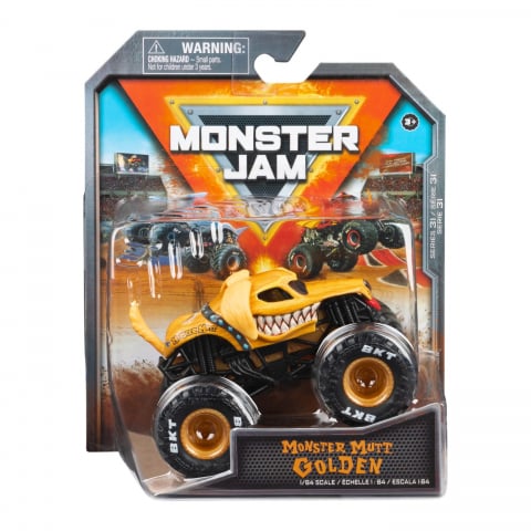 Jocuri si articole copii - Monster Jam Masinuta Metalica Monster Mutt Golden Scara 1 La 64