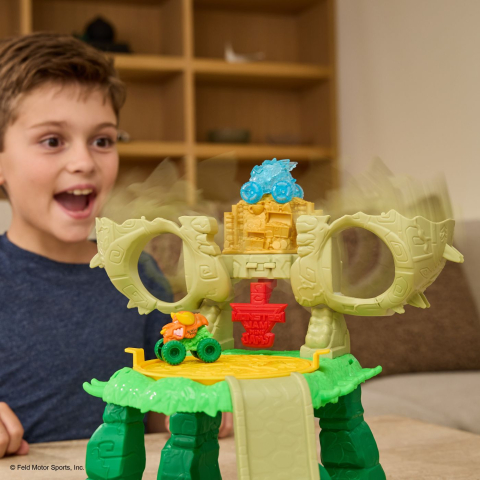 MONSTER JAM MINI JAMS SET DE JOACA CRASH AND CRUMBLE JUNGLE CU MASINUTELE EL TORO LOCO SI DRAGON [5]