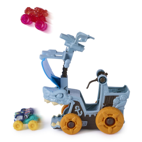 MONSTER JAM MINI JAMS SET DE JOACA LANSATOR MEGALODON DISTRUGATOR MARIN [1]