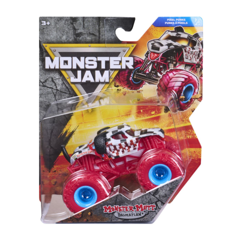 Vehicule și mașinuțe - MONSTER JAM PIXEL PUNKS MASINUTA METALICA MONSTER MUTT DALMATIAN SCARA 1 LA 64