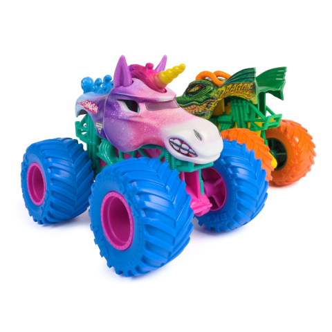 MONSTER JAM SET 2 MASINUTE METALICE DRAGON SI SPARKLE SMASH SCARA 1 LA 64 [1]