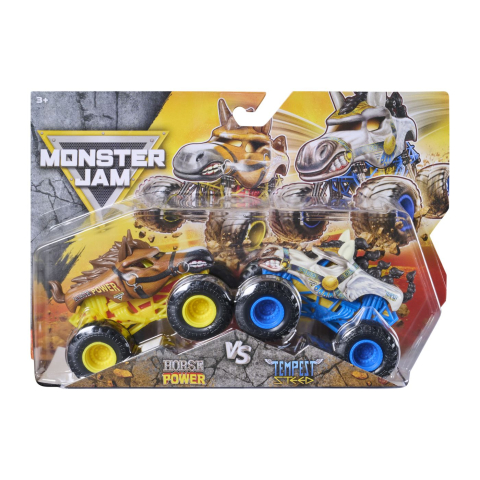 Avioane si Elicoptere jucărie - MONSTER JAM SET 2 MASINUTE METALICE HORSE POWER SI TEMPEST STEED SCARA 1 LA 64