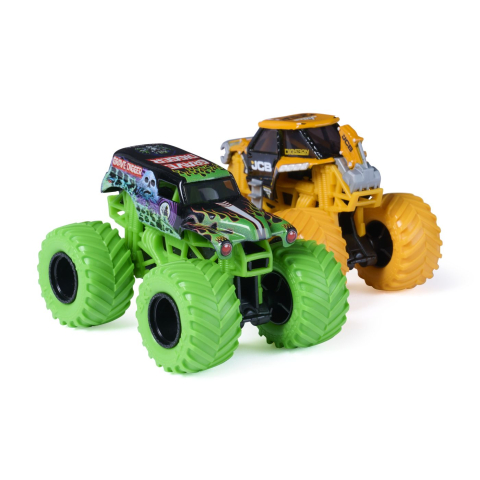 MONSTER JAM SET 2 MASINUTE METALICE JCB DIGATRON SI GRAVE DIGGER SCARA 1 LA 64 [2]
