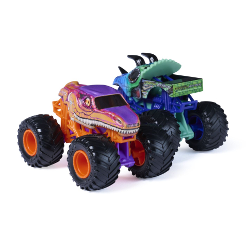 MONSTER JAM SET 2 MASINUTE METALICE JURASSIC ATTACK SI VELOCIRAPTOR SCARA 1 LA 64 [2]