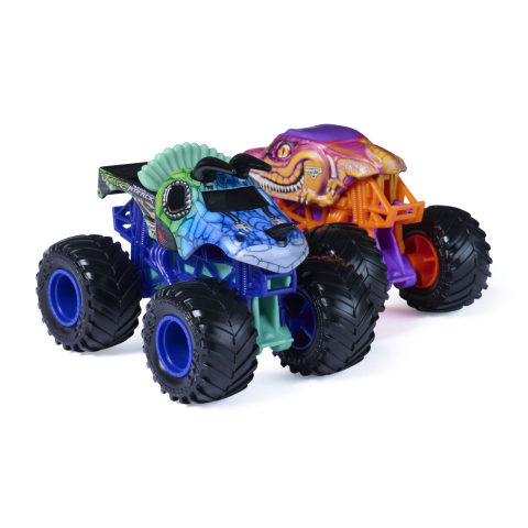 MONSTER JAM SET 2 MASINUTE METALICE JURASSIC ATTACK SI VELOCIRAPTOR SCARA 1 LA 64 [1]