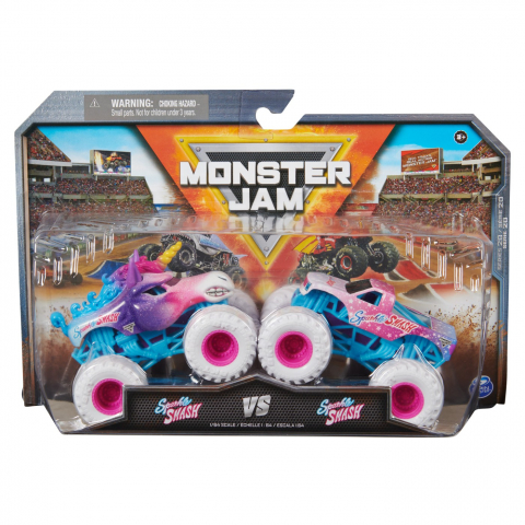 Jocuri si articole copii - MONSTER JAM SET 2 MASINUTE METALICE SPARKLE SMASH SCARA 1:64
