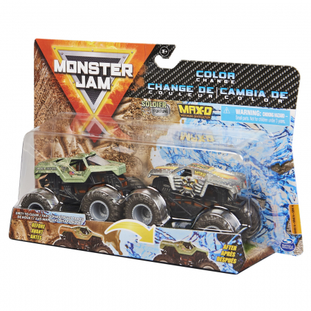 Monster jam set 2 masinute soldier fortune si max-d color change [4]
