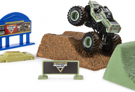 Monster jam set camioneta soldier fortune cu nisip kinetic si accesorii cu rampa [5]