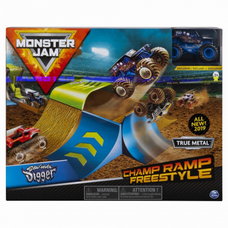Jocuri si articole copii - Monster Jam Set Cascadorii Rampa Campionilor 
