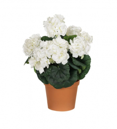 Decoratiuni - Muscata alba artificiala decorativa in ghiveci pentru interior