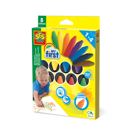 Creioane si accesorii - Set 8 primele mele creioane cerate, 1-4 ani
