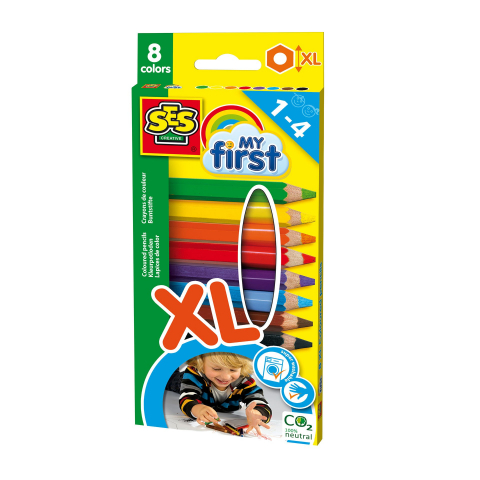 Creioane colorate - Primele mele creioane colorate XL, 8 bucati/set, 1-4 ani