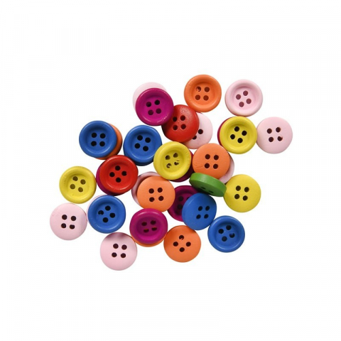 Produse art & craft-Lucru manual - Nasturi lemn pentru activitati crafts,multicolor,1 cm,35 bucati/set