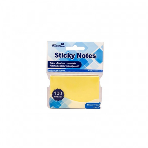 Papetarie & Birotica - Notes adeziv 100 coli, 50x75mm, galben pastel