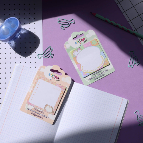 Notesuri adezive - Notițe adezive 73×73 mm, 20 file, Strigo peach pastel – sticky notes pentru birou