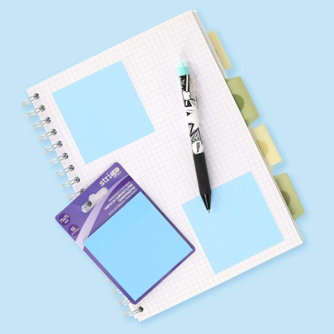 Notesuri adezive - Notițe adezive Strigo 75×75 mm albastru pastel – 50 file sticky notes birou
