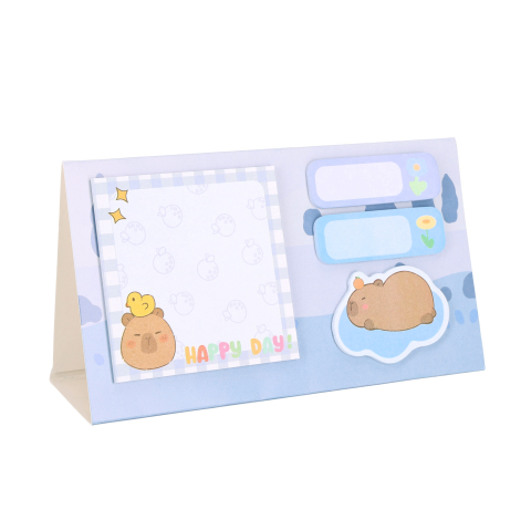 Notițe adezive Strigo Capybara albastru pastel – sticky notes decorative pentru birou [1]