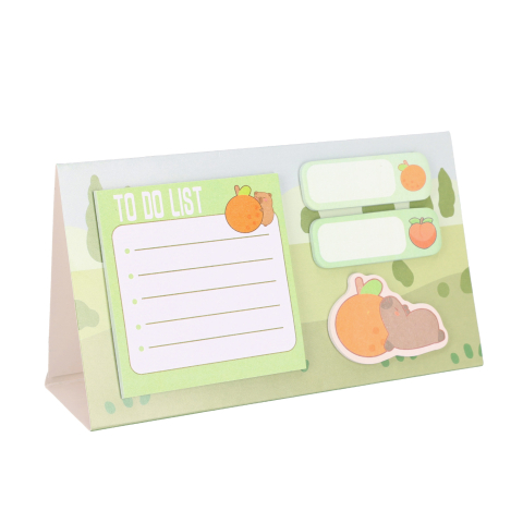 Notițe adezive Strigo Capybara verde pastel – sticky notes decorative pentru birou [1]