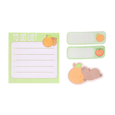 Notițe adezive Strigo Capybara verde pastel – sticky notes decorative pentru birou [2]