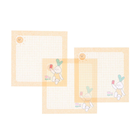 Notițe adezive transparente 73×73 mm, 50 file, Strigo peach pastel [1]