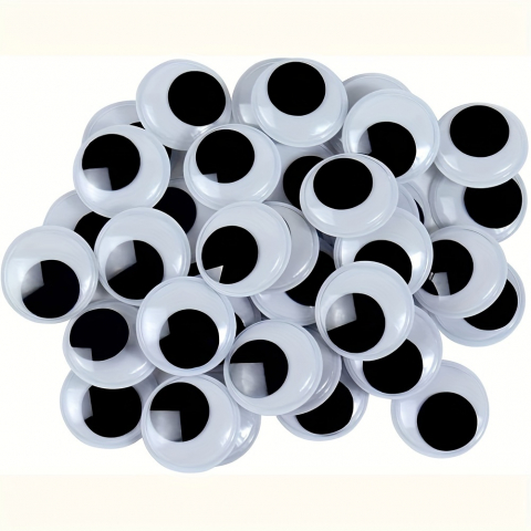 Accesorii art&craft - Ochisori negri autoadezivi din plastic pentru activitati crafts,ø20 mm,20 bucati/set