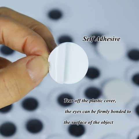 Ochisori negri autoadezivi din plastic pentru activitati crafts,ø20 mm,20 bucati/set [1]