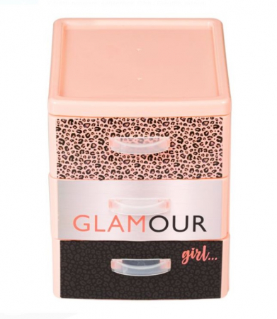 Papetarie & Birotica - Organizator birou Glamour Girl cu 3 sertare  pentru accesorii de birotica