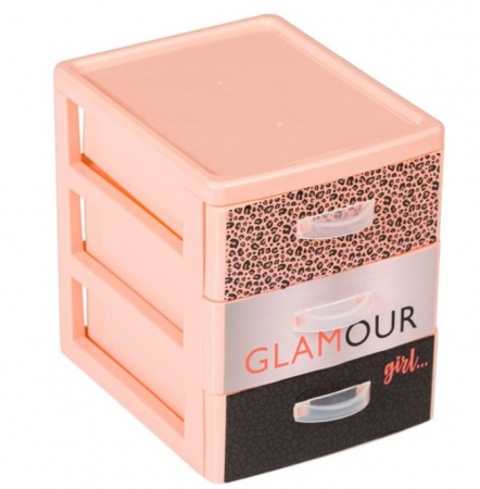Organizator birou Glamour Girl cu 3 sertare  pentru accesorii de birotica [2]