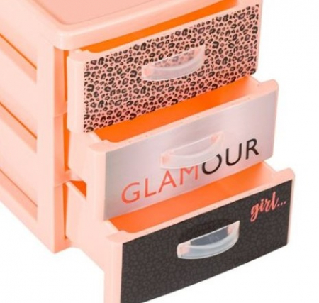 Organizator birou Glamour Girl cu 3 sertare  pentru accesorii de birotica [4]