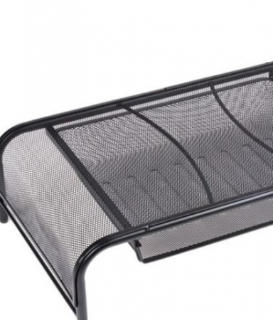 Organizator metalic cu 2 compartimente si sertar pentru accesorii de birotica [4]