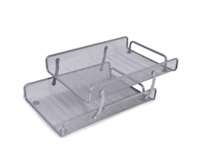 Papetarie & Birotica - Organizator metalic cu 2 tavite pentru documente