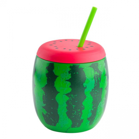 Set pentru limonada - Pahar tip butoi cu capac si pai pentru bauturi