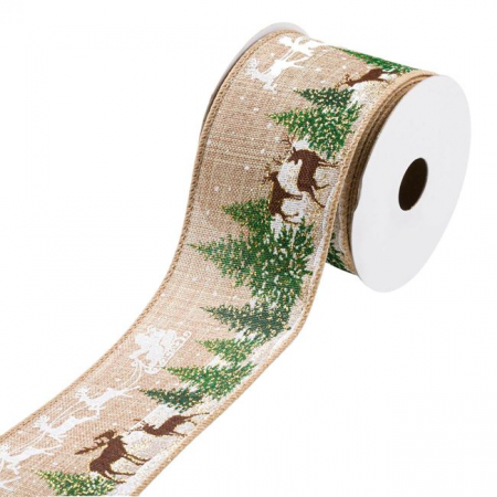 Produse art & craft-Lucru manual - Panglica Brad de Craciun pentru decorare,bej,5mx6.3 cm