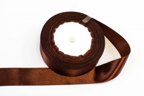 Produse art & craft-Lucru manual - Panglica din satin pentru decorare,maro inchis, 22.5m x 2.5 cm