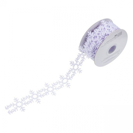Produse art & craft-Lucru manual - Panglica fulg de nea pentru decorare,alb,5mx3.8 cm