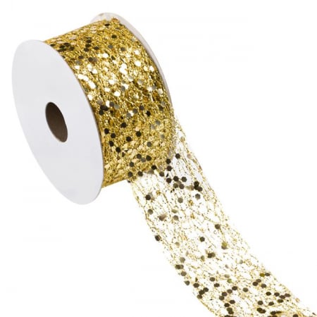 Produse art & craft-Lucru manual - Panglica pentru decorare,auriu glitter,5mx3.8 cm