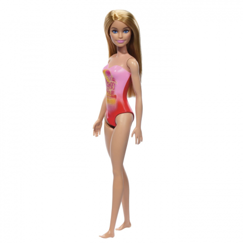 PAPUSA BARBIE BLONDA CU COSTUM DE BAIE ROZ LA PISCINA [5]