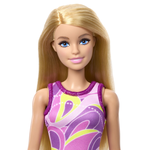 PAPUSA BARBIE BLONDA CU ROCHIE MULTICOLORA [4]