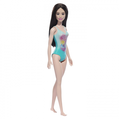 PAPUSA BARBIE BRUNETA CU COSTUM DE BAIE ALBASTRU [2]